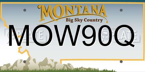 MOW90Q Montana License Plate