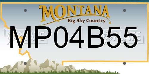 MP04B55 Montana License Plate