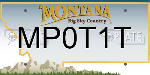 MP0T1T Montana License Plate