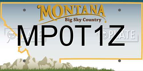 MP0T1Z Montana License Plate