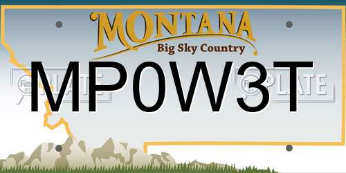 MP0W3T Montana License Plate