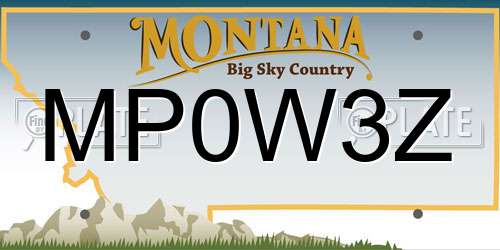 MP0W3Z Montana License Plate