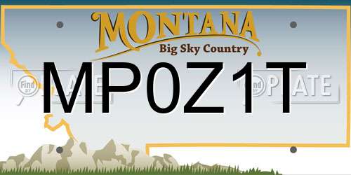 MP0Z1T Montana License Plate