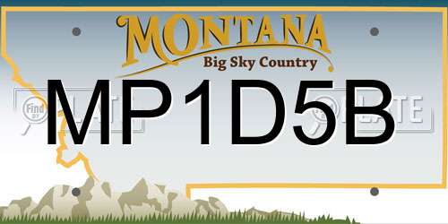 MP1D5B Montana License Plate