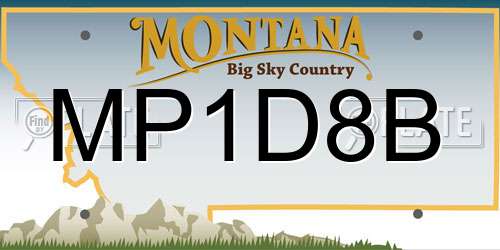 MP1D8B Montana License Plate