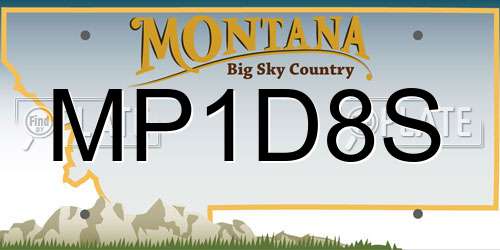 MP1D8S Montana License Plate