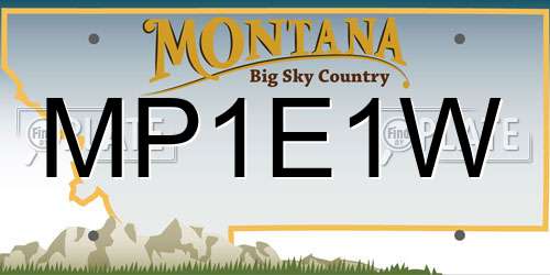 MP1E1W Montana License Plate
