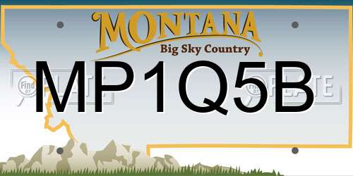 MP1Q5B Montana License Plate