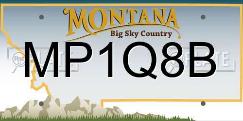 MP1Q8B Montana License Plate