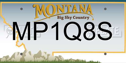 MP1Q8S Montana License Plate