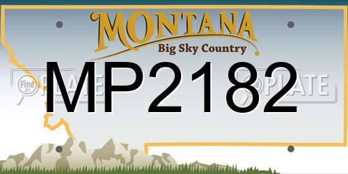 MP2182 Montana License Plate