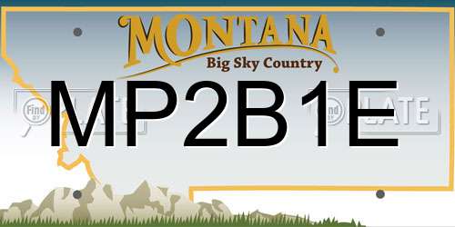 MP2B1E Montana License Plate