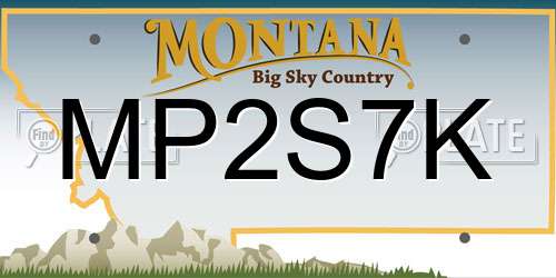 MP2S7K Montana License Plate
