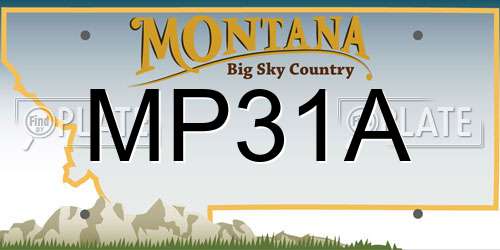 MP31A Montana License Plate