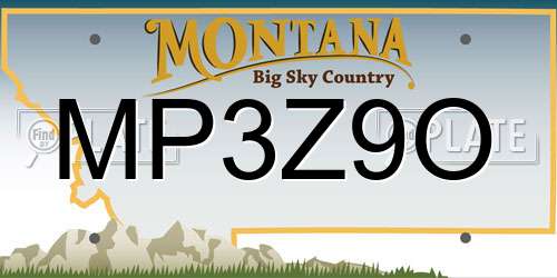 MP3Z9O Montana License Plate