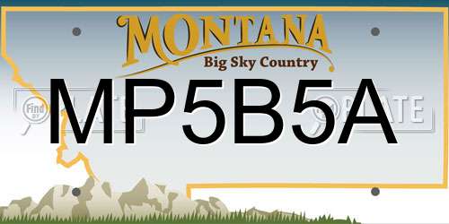 MP5B5A Montana License Plate