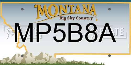 MP5B8A Montana License Plate