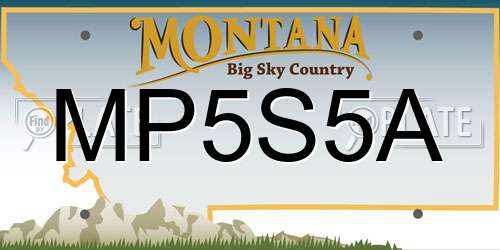 MP5S5A Montana License Plate