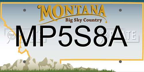 MP5S8A Montana License Plate