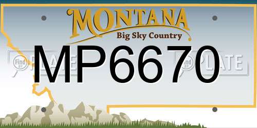 MP6670 Montana License Plate