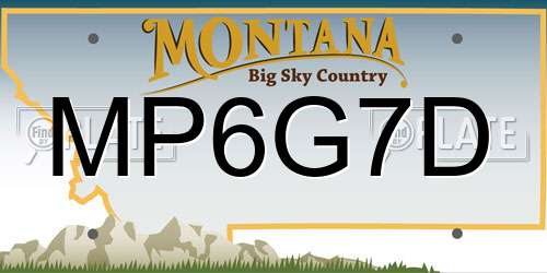 MP6G7D Montana License Plate