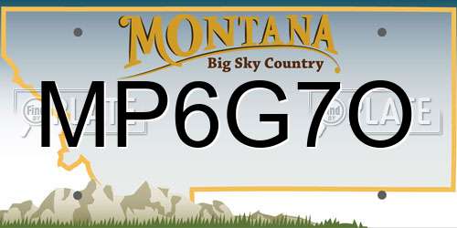 MP6G7O Montana License Plate