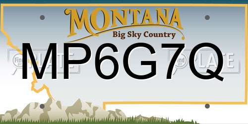 MP6G7Q Montana License Plate