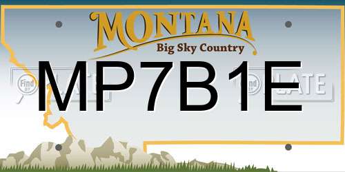 MP7B1E Montana License Plate