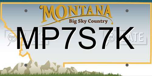 MP7S7K Montana License Plate