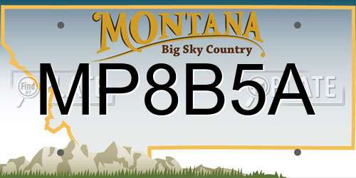 MP8B5A Montana License Plate