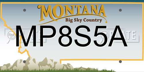 MP8S5A Montana License Plate