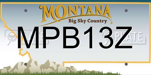 MPB13Z Montana License Plate