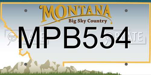 MPB554 Montana License Plate