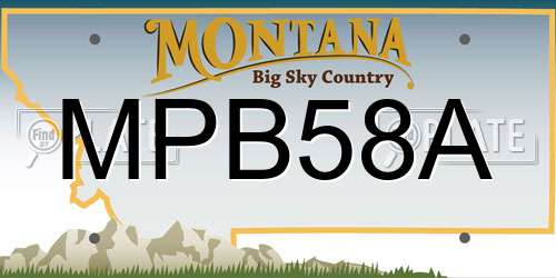 MPB58A Montana License Plate