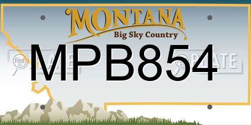 MPB854 Montana License Plate