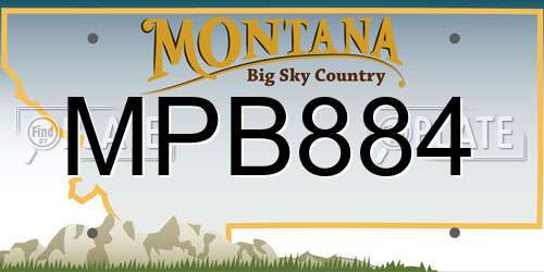 MPB884 Montana License Plate