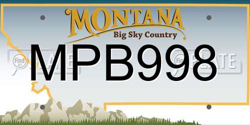MPB998 Montana License Plate