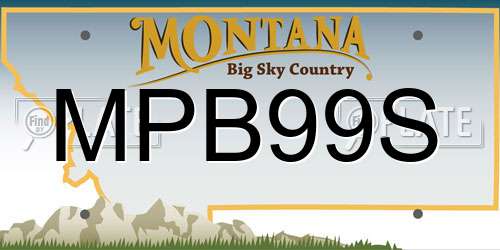 MPB99S Montana License Plate
