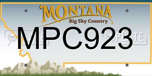 MPC923 Montana License Plate