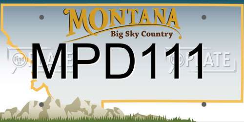MPD111 Montana License Plate