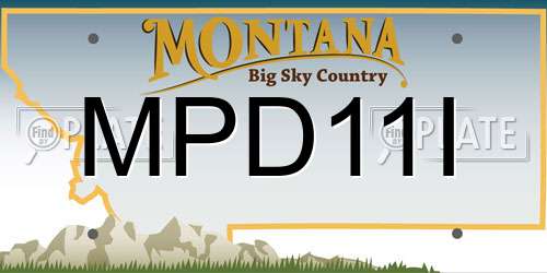 MPD11I Montana License Plate