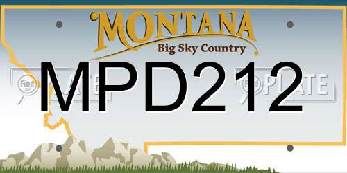 MPD212 Montana License Plate