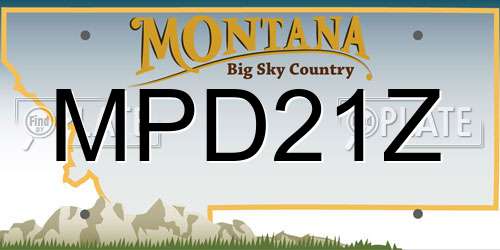 MPD21Z Montana License Plate