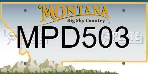 MPD503 Montana License Plate