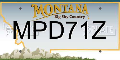 MPD71Z Montana License Plate