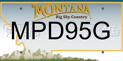 MPD95G Montana License Plate