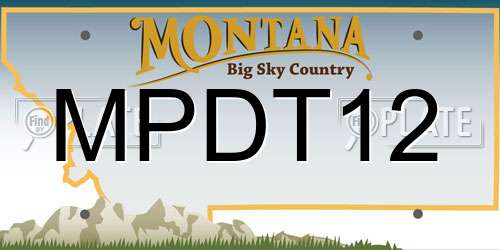 MPDT12 Montana License Plate