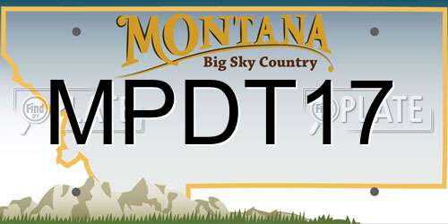 MPDT17 Montana License Plate