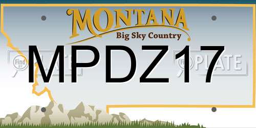 MPDZ17 Montana License Plate