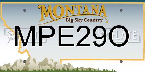 MPE29O Montana License Plate